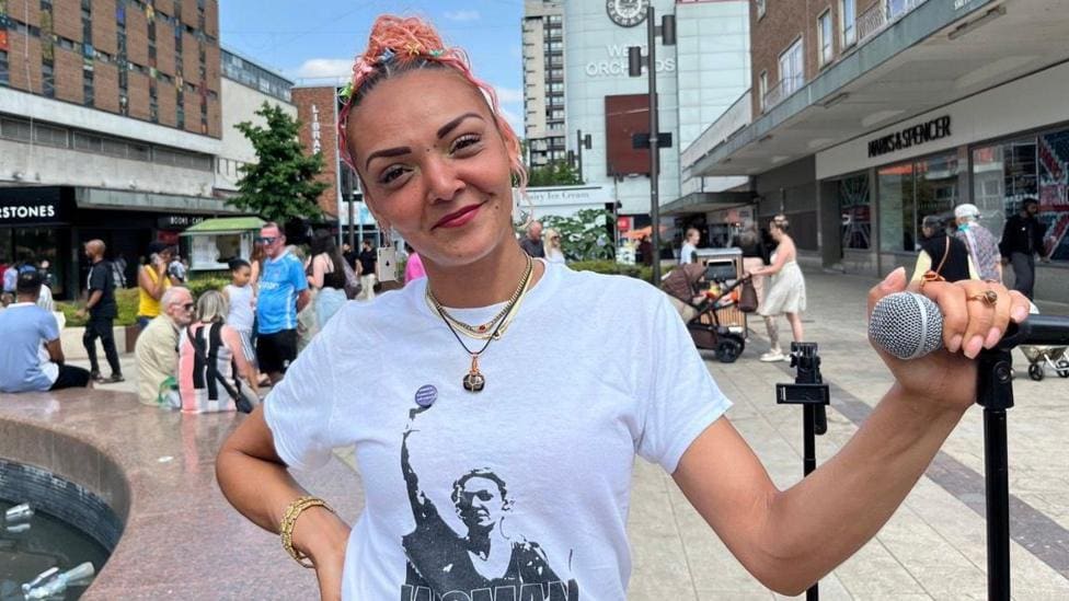 Rugeley Busker Tackles Street Harassment — Lichfield news photo (BBC News — Rugeley)