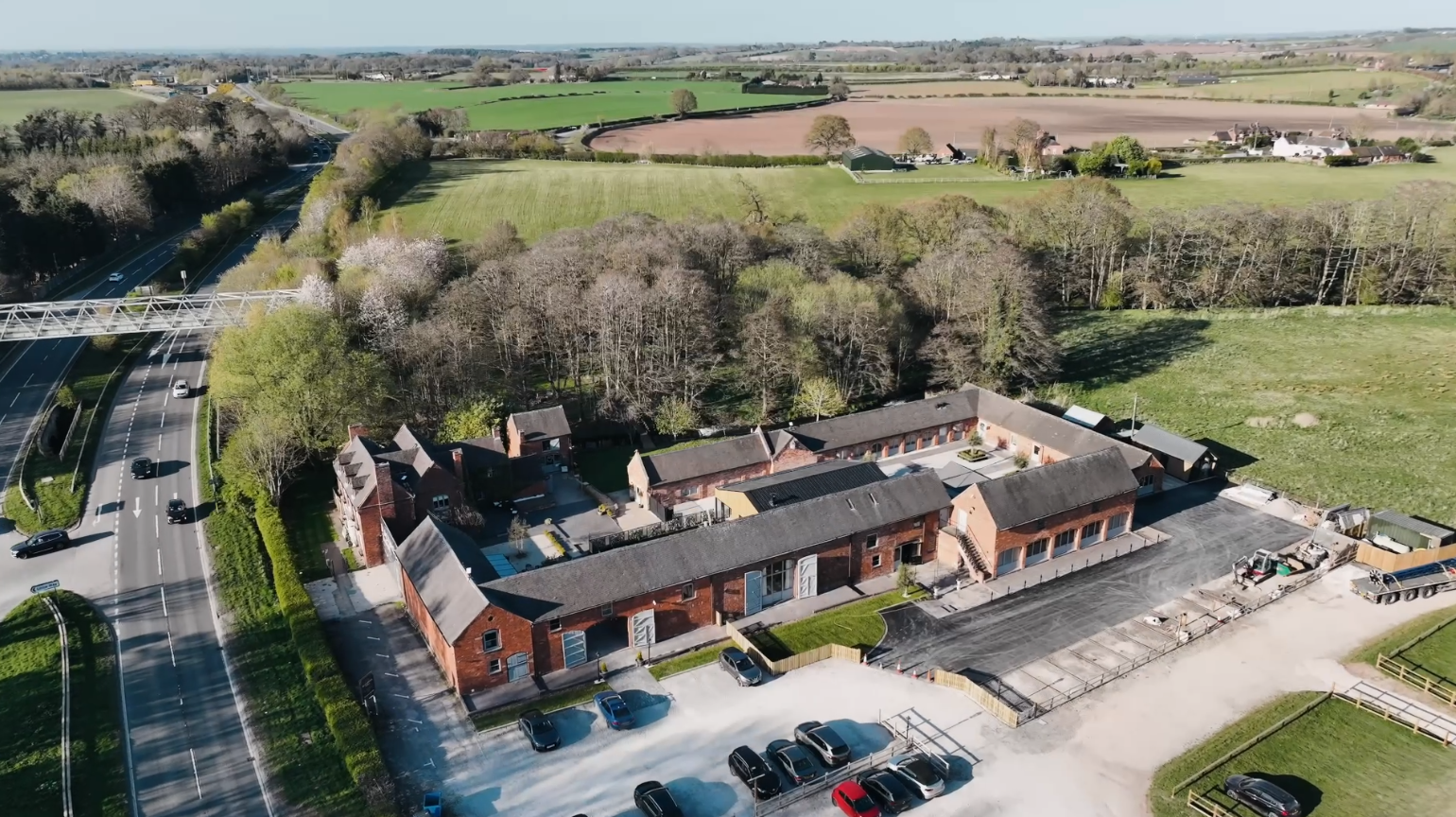 Blackbrook Barns wedding venue and surrounding countryside near Lichfield